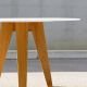 Table ronde plateau blanc Hi-Macs, pieds frêne OM 3 Mjiila