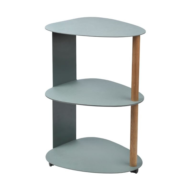 Meuble à roulettes L vert pastel & cuir Nupo vert pastel  CURVE Lind DNA
