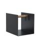 Porte-revues porte bûches cuir Nupo noir, intérieur alu noir CONTAINER Lind DNA