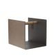 Porte-revues porte bûches cuir Nupo brun, intérieur alu bronze CONTAINER Lind DNA