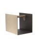 Porte-revues porte bûches cuir Nupo sable, intérieur alu bronze CONTAINER Lind DNA