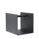 Porte-revues porte bûches cuir Nupo anthracite, intérieur alu anthracite CONTAINER Lind DNA