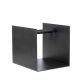 Porte-revues porte bûches cuir Cloud anthracite, intérieur alu anthracite CONTAINER Lind DNA