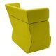 Canapé dossier haut BASKET tissu Felt jaune Softline