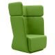 Fauteuil dossier haut BASKET tissu Felt vert Softline