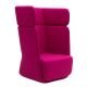 Fauteuil dossier haut BASKET tissu Divina framboise Softline