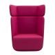 Fauteuil dossier haut BASKET tissu Divina framboise Softline