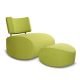 Fauteuil à bascule et pouf vert anis APOLLO Softline