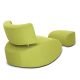 Fauteuil à bascule et pouf vert anis APOLLO Softline