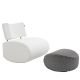 Fauteuil à bascule vinyle blanc, pouf gris APOLLO Softline