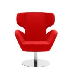 Fauteuil revêtement tissu Felt rouge COSY Softline, position haute