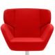 Fauteuil revêtement tissu Felt rouge COSY Softline, position basse