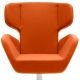 Fauteuil revêtement tissu Felt mandarine COSY Softline, position haute