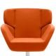 Fauteuil revêtement tissu Felt mandarine COSY Softline, position basse