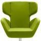 Fauteuil revêtement tissu Felt vert citron COSY Softline, position haute