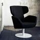 Fauteuil revêtement tissu Felt noir COSY Softline, position haute