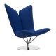 Fauteuil pivotant tissu Divina bleu Klein ANGEL Softline