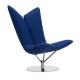 Fauteuil pivotant tissu Divina bleu Klein ANGEL Softline