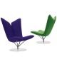 Détail piètement fauteuil tissu Felt lilas foncé et vert ANGEL Softline