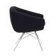 Chaise à accoudoirs AIKO Softline, tissu Divina noir