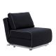 Fauteuil convertible tissu Felt noir CITY Softline, finition biais contrasté blanc