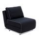 Fauteuil convertible tissu Felt noir CITY Softline, finition biais contrasté blanc