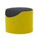 Pouf CORAL Softline, revêtu tissu Felt moutarde/noir