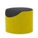 Pouf CORAL Softline, revêtu tissu Felt moutarde/noir