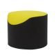 Pouf CORAL Softline, revêtu tissu Felt noir/moutarde