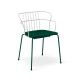 Fauteuil outdoor assise verte, structure bicolore FLINT Metalmobil