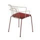 Fauteuil outdoor assise rouge, structure bicolore FLINT Metalmobil