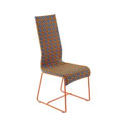 Chaise multicolore orange, piètement orange KENTE Varaschin