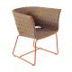 Fauteuil lounge multicolore orange, piètement orange KENTE Varaschin