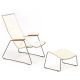 Chaise longue coloris blanc avec repose-pieds CLICK Houe