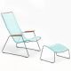 Chaise longue coloris menthe avec repose-pieds CLICK Houe