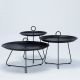 Tables basses de jardin noires Ø 70 cm, 60 cm et 45 cm EYELET Houe