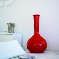 Vase rouge brillant hauteur 65 cm FLASK CHEMISTUBE Vondom