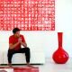 Vase XXL rouge brillant FLASK CHEMISTUBE Vondom