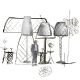 Croquis de conception des lampes design outdoor VASES Vondom