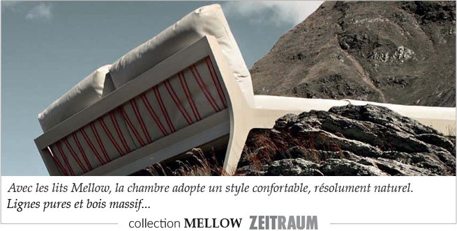 Collection de lits design en bois Mellow de Zeitraum