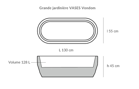 Schéma technique de la jardinière VASES Vondom