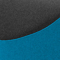 Côté turquoise-Felt 582, assise noire-Felt 610