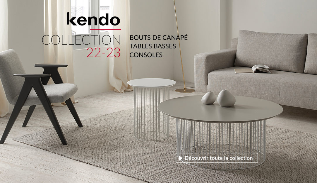 Table basse et table d'appoint de la collection IDRA de la marque espagnole Kendo